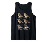 Bird Watching Sparrows Songbird Species Chart Tank Top