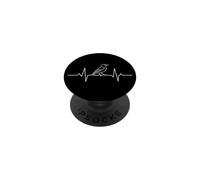 Bird Watching Starling Heartbeat Line Art PopSockets Adhesive PopGrip
