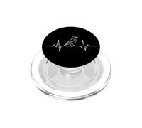 Bird Watching Starling Heartbeat Line Art PopSockets PopGrip for MagSafe