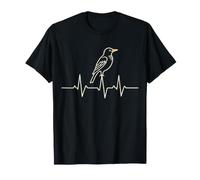 Bird Watching Starling Heartbeat Line Art T-Shirt