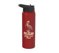 Bird Watching The Pelican Owns This Post Funny Gift Stainless Steel Insulated Water Bottle