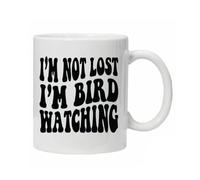 Bird Watching Themed Mug Twitchers 'I'm Not Lost I'm Bird Watching' 11 oz Ceramic Mug Reuse, Coffee Gift for Bird Watchers Ornithologists Comes Boxed Ready for Gifting