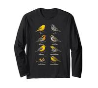 Bird Watching Warblers Species Field Guide Chart Long Sleeve T-Shirt