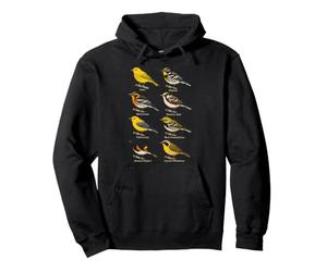Bird Watching Warblers Species Field Guide Chart Pullover Hoodie