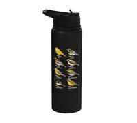 Bird Watching Warblers Species Field Guide Chart Stainless Steel Insulated Water Bottle