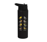 Bird Watching Warblers Species Field Guide Chart Stainless Steel Insulated Water Bottle