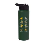 Bird Watching Warblers Species Field Guide Chart Stainless Steel Insulated Water Bottle