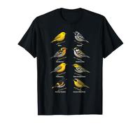 Bird Watching Warblers Species Field Guide Chart T-Shirt
