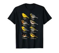 Bird Watching Warblers Species Field Guide Chart T-Shirt