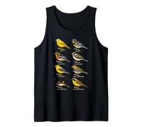 Bird Watching Warblers Species Field Guide Chart Tank Top