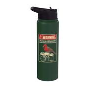 Bird Watching Warning 4000 Photos of The Same Cardinal Stainless Steel Insulated Water Bottle