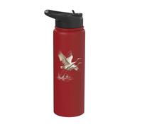 Bird Watching Whooping Crane Taking Flight Stainless Steel Insulated Water Bottle