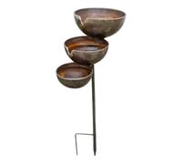 Bird Water Bath 3-Tier Decorative Vintage Metal Garden Decoration