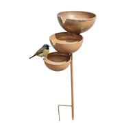 Bird Water Bath with Ground Spike 3 Tier Vintage Metal Garden Decoration