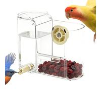 Bird Water Feeder, 2-1 250ml Clear Automatic Large Capacity Feeder, Cockatiel Cage Accessories, for Aviary Finch Monk Chicken Playground Outdoor Indoor Patio Window Balcony Garden