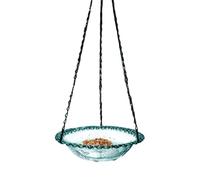 Bird Water Feeder - Bird Water Bath, Hangable Decorative Metal Birdhouse for Backyard Nature Viewing Station Use On Lawn Fence Porch Window Balcony Tree Outdoor Wild Birds Hydration Station