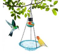 Bird Water Feeding Machines - Bird Bath for Outdoor, Bird Bath Shell | LED Solar LED Hanging Bird House with Water for Garden Yard Balcony Terr