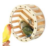 Bird Wheel Toy - 6.69 inches Hangin Protable Hanging Bird Perch Stand Toys, wood Hamster Exercise WheelToy | Heavy Duty Wood Interactive Parakeets Intelligence Growth Cage