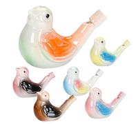 Bird Whistles,Minging 6 Pieces Waterfowl Whistle Water Fillable Ceramic Whistle Ceramics Animal Shaped Whistle Children Baby Whistle Sound Bright Bird Whistle Bird Whistle For Kids