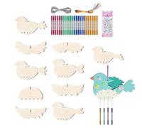 Bird Wind Chime Craft - 3D Wooden Painting Kit, Hanging Decor | Children’s Arts Project Kit, Creative Ornament Activity for Home School Parties Backyard Nature Exploration Educational Fun