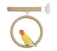 Bird Window Perch - Rope 20x2x2CM Portable Suction Cup Stand | Bird Toys with Macaw Parakeet African Grey Cockatiel Swing, Travel Perch | Window Glass Tiles Bathroom Car Cage Use