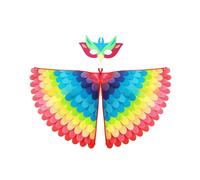 Bird Wings Costume for Kids, Phoenix Bird Halloween Dress Up with Felt Mask, Felt Feathered Bird Shawl Animal Role Play Costume Party Favors