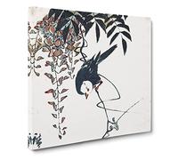 Bird & Wisteria Tree by Utagawa Hiroshige Canvas Print | Gallery Wrapped 30mm Frame Wall Art | 14x14 inches | Ready to Hang | Asian Animals Picture | Living Room Bedroom Lounge Office