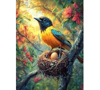 Bird with Eggs in A Nest 300 Pieces Premium Jigsaw Puzzle Science Fiction Magical Dream Adult Jigsaws Educational Challenge Mental Exercise Wall Art Winter Thick Cardboard 300 PCS