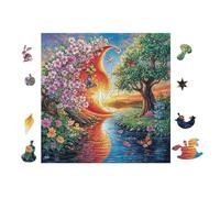 Bird with Rainbow Wings 100 Pc DIY Jigsaw Puzzle Puzzles for Adults Teens Hard Challenging Team Building Stress Reducing Autumn Sturdy Wooden Cardboard 28x28cm
