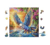 Bird with Rainbow Wings 100 Pcs Jigsaw Puzzle Bundle Family Puzzle Lovers Fun Family Game Mindful Activity Spring Durable Cardboard 28x28cm