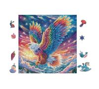 Bird with Rainbow Wings 100 Pieces Classic Jigsaw Puzzle Puzzle for Adults Concentration Training Wall Art Mental Exercise Cardboard 28x28cm