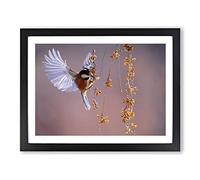 Bird with Spread Wings Modern Framed Print | A2 Black Framed Wall Art | Ready to Hang | Modern Nature Picture | Living Room Bedroom Lounge Office