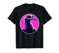Bird With Sunglasses Pink Circle Art T-Shirt