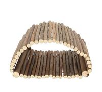 Bird Wood Hammock Tent, Arch Bridge Shape Wooden Parrot Snuggle Hut for Rest Sleep Play Hide Chew, Natural Log Branches with Nuts and Spacers, for Lovebird Cockatiel Budgie Parakee