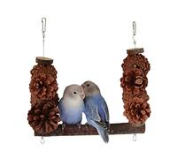 Bird Wooden Perch For Small Birds Natural Wood Parrot Swing Pine Balls Chews For Budgies Lovebirds Bird Chew Wood Cockatiels Parakeets Lovebirds Conure Parrots