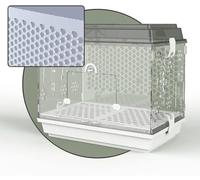 Birdcage Acrylic Bird Cage PortableCarrier House With Slide Out Tray Ventilation Design 18.5x16.7x11.8in(Gray)