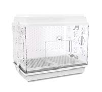 Birdcage Acrylic Birdcages Creative Bird Carriers Portable Bird House Bird House Carrier Square Flight Cage Bird Supplies(White)