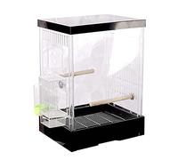 birdcage Bird Cage White Bird Carrier Transparent Plastic Bird Travel Cage with Automatic Feeder for Indoor Outdoor Small Birds Display for birds Finches Parrotlet Bird Cage