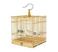 birdcage, Bird cages Bamboo Birdcages Portable Household Bird Cage Vintage Square Large Bird Carriers Retro Bird(Square D)