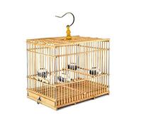 birdcage， Bird cages Bamboo Birdcages Portable Household Cage Vintage Square Large Carriers Retro(Square B)