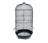 Birdcage bird cages Luxury Large Birdcages Metal Bird Cage Round Bird House Carrier Wrought Iron Birdcage Portable Durable Bird Carriers(Black L)