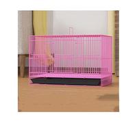 birdcage， bird cages Metal Birdcages Rectangular Bird Carriers ABS Bottom Play Rolling Stand Pet Cage Flight(Pink S)