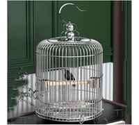 birdcage， bird cages Pet Cage Bird Cage Round Birdcages Stainless Steel Bird House Hanging Bird House Carrier(32cm/12.5in)