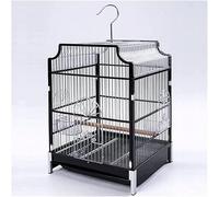 birdcage， bird cages Pet Products Birdcages Wrought Iron Bird Cage With Pull-out Tray Handle Simple Bird Carriers Home Crate Enclosure(Black)