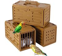Birdcage, bird cages Portable Birdcages Rectangular Abs Flight Cage Pet Products Bird Parrot Breeding Box(Brown 3 Pcs)