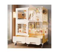 Birdcage Bird Villa Pull Out Raised Bottom Tray Transparent Front Window Climbable Horizontal Wire Mesh Parrot Cage