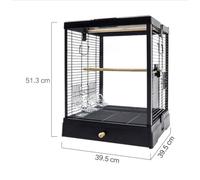 Birdcage BirdCarrier Metal And Plastic Flight Cage With Tray For Small Medium Pet Birds(Black)