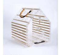 Birdcage BirdhouseAcrylic Portable BirdcageAssembled Breathable Ornamental Outdoor BirdcageEasy to Clean for Parrot(Small)