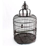 Birdcage Display Hangable Bird Cage Round Dome Sandalwood Handmade Thrush Bird Cage Starling Bird Cage Parrot Bird Cage(B)