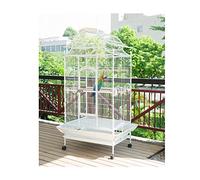 Birdcage Household Large Bird Cage Parrot Parrot Cage with Feeding Cup Feeding Cage Suitable for Bird Groups(White) Animal Cages